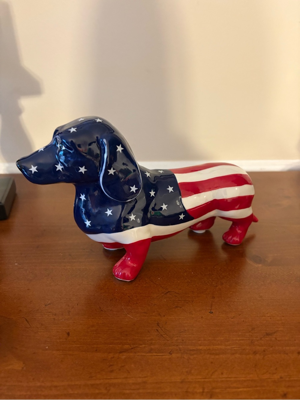 Blue Sky Patriotic American Flag Dachshund Figurine - Red, White & Blue - Picture 3 of 8